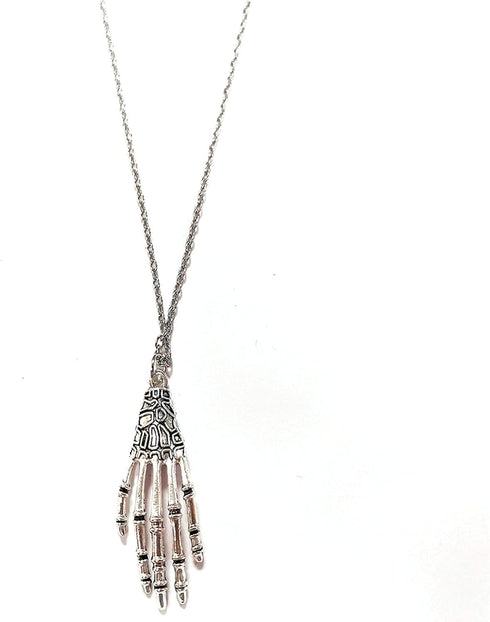 Halloween Gothic Skeleton Hand Skull Dangle Drop Earring Claw Palm Choker Collar Pendant Necklace Ear Stud for Women Punk Rock Cosplay Halloween C...