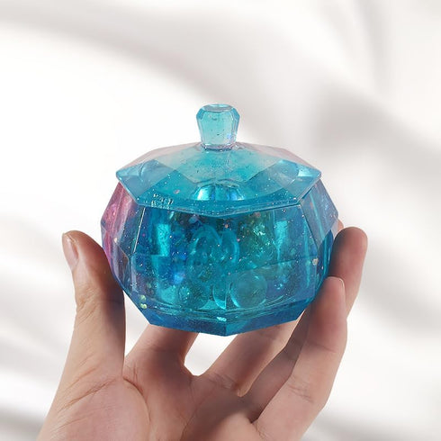 Small Octahedral Storage Box Resin Mold with 1 lid Silicone Molds Epoxy Resin Section Shaped Beads Holder Storage for Jewelry Ornaments Trinket Co...