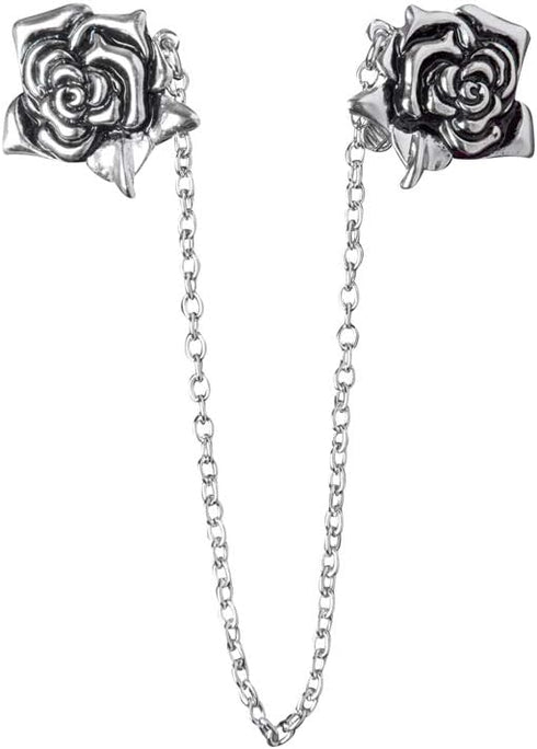 Evelots Rose Sweater/Collar Clip with Chain-Vintage Look Dress/Blouse/Cardigan...