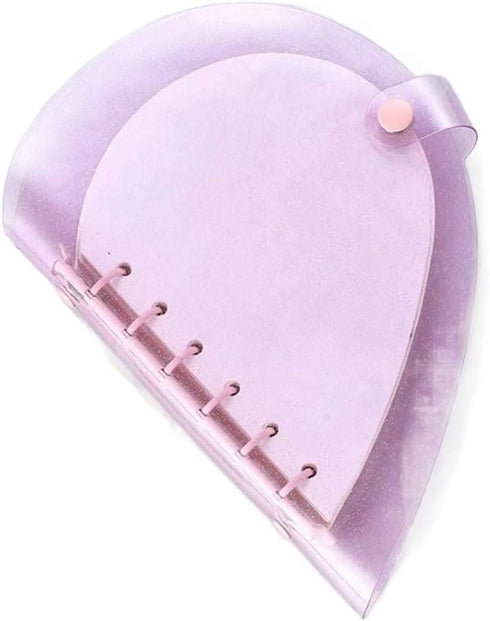 6 Ring Binder Covers with Mini Binder Inner Paper,Clear PVC Notebook Loose Leaf Binder,Cute Heart Shape Notebook Binder Cover with Snap Button...