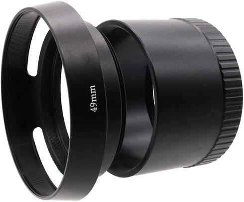 Metal LA-49X1 Lens Adapter Tube with 49mm Lens Hood for Leica X1 X2 Digital Camera Black...