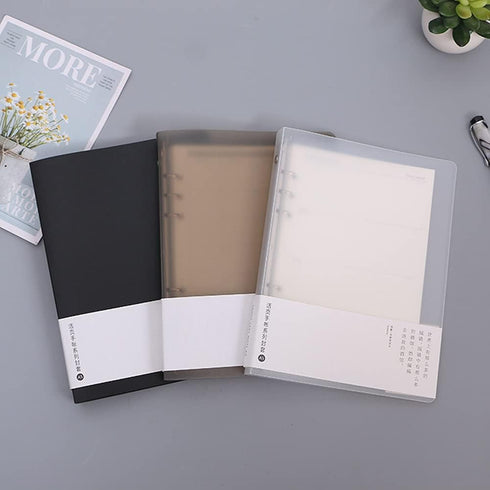 3 Pack A5 A6 B5 Round Ring Binder Cover 6-Ring 9-Ring PVC Binder Covers Refillable Notebook Loose Leaf Binder Protector (Inner Paper Not Included)...