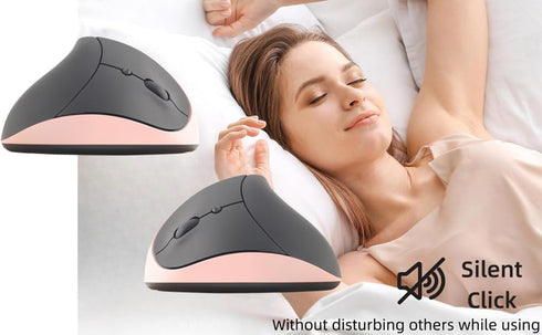 Wireless Mouse Pink Left Handed Mouse Ergonomic Vertical Left Hand 6 buttons USB Optical Ergo Carpal Tunnel Cordless Lightweight Small Mice for PC...