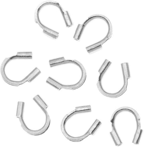 50pcs Adabele Authentic 925 Sterling Silver Hypoallergenic Wire Guard Thread Protector Loop Guardian (Hole 1.5mm/0.6") for Jewelry Making SS369...