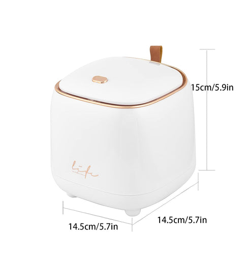 Plastic Trash can Creative Mini Desktop Trash can, with lid Small Home Office Cleaning Trash Button Desktop Storage bin, with 50 Trash Bags (Light...