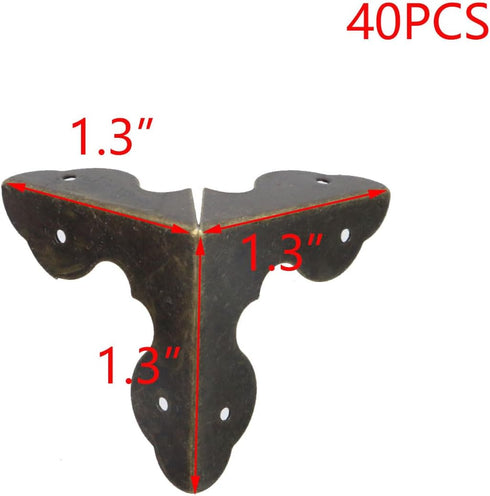 T Tulead 40PCS Metal Corner Protector Decorative Corner Hadrware Wood Corner Guards Black Edge Guard 1.3" with Mounting Screws...