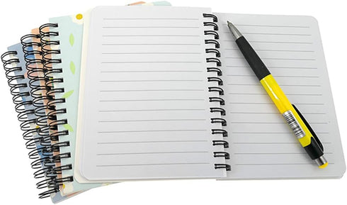 ALIMITOPIA 4 Pack Small Spiral Notepad Journal,Wirebound Ruled Sketch Book Notebook Diary Memo Planner,A6 Size(5.7X4.1) & 80 sheets (Flower B)...