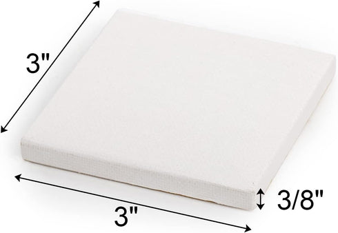 Tosnail 24 Pieces 3" x 3" Mini Canvas Panels Mini Stretched Canvas Small Canvas Boards Square Canvas for Painting, Craft...