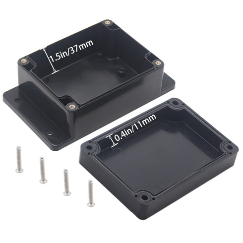 Watertight Junction Box, IP67 Waterproof Project Box Durable ABS Plastic Electronic Enclosure Case for DIY Electrical Project with Wall Fixed Ear ...