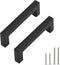 Cabinet Pulls Matte Black Cabinet Handles Square Drawer Pulls, 5 Pack 3-3/4 Inch Stainless Steel Kitchen Door Cupboard Cabinet Handles, Drawer Har...
