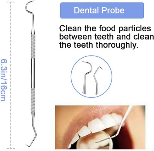 Dental Tools,Dental Picks,Dental Tools Kit for Teeth Cleaning,Stainless Floss Picks for Dentist, Personal,Pets Oral Care with Oral Mirror Tooth Ta...