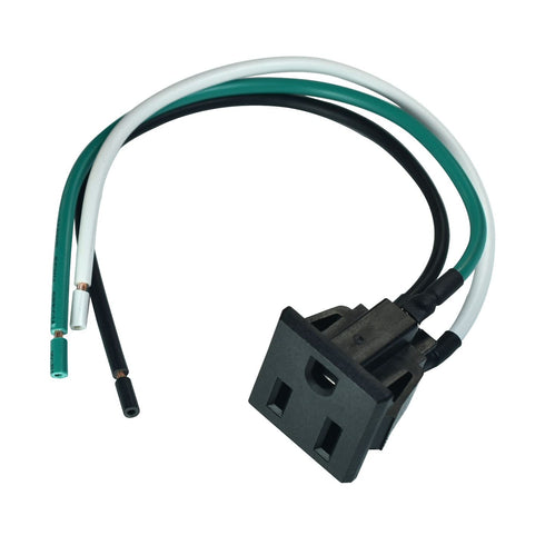 2PCS 15A 125V AC Panel Mount Outlet Industrial Plug Female Connectors Adapter With 14AWG Connection line,3 Pins US Power Socket Plug Panel...