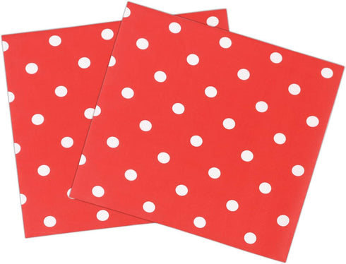 Disposable 2-ply Party Napkins, Striped Chevron Polka Dot Paper Napkins for Birthday, Christmas or Anniversary Celebration Beverage Napkins 60-Cou...