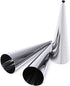 FOYARA Large Size Cream Horn Molds, Lady Lock Forms Set of 6 Stainless Steel Cannoli Tubes & 1Pc Plastic Croissant Cutter Bread Line Mould...