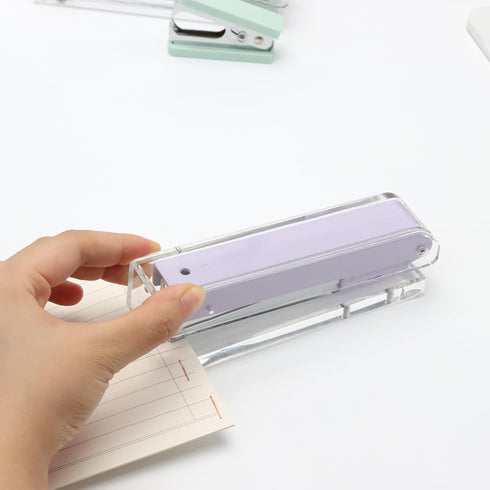 Purple Stapler Staples Remover Clear Acrylic Desk Stapler Manual Stapling tool Cute Staple Remover Kit for Home School Office Desktop Accessories ...
