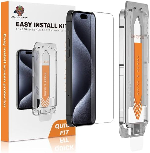 FABKITT Tempered Glass Screen Protector designed for iphone 15, (Easy Installation Kit)......