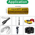 F11 14430 1150mah 3A 3.7V Flat top Rechargeable Batteries (Pack of 2)...
