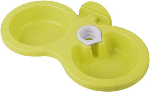 Puppy Double Bowl, Puppy Double Bowl Stainless Steel Dog Bowl Pet Cat Dog Puppy Double Bowl Hanging Food Water Feeder for Crate Cage Small (Green)...