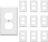 Duplex Wall Plates, Electric Receptacle Outlet Cover with Screws, 1-Gang Standard Size 2.76"W x 4.5"H, Glossy White (10 Pack)...