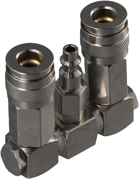 2 Way Air Hose Splitter 3 in 1 Quick Connect Stable Serviceable Air Compressor Accessories Essential Swivel 360° Air Connector Pneumatic tools...