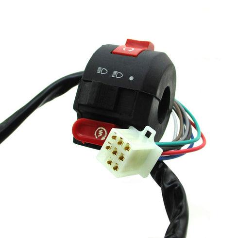 TC-Motor 3 Function 8 Wire Handle Kill Light Start Switch Female Plug for Chinese 50cc 70cc 90cc 110cc ATV Quad Kazuma Taotao Coolster...