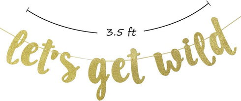 Qttier Jungle Theme Birthday Banner, Gold, 117" x 2" with 3"-6" Tall Letters, Perfect for 1st Birthday Parties...