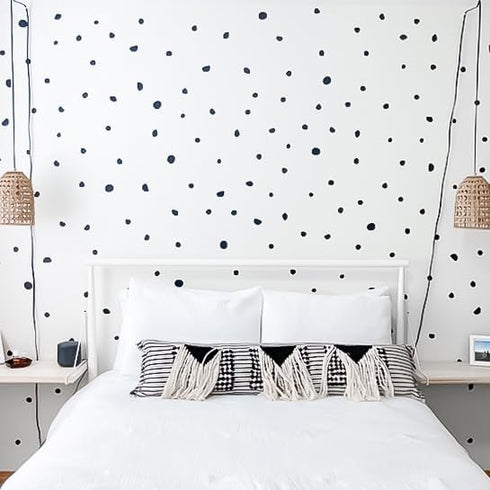 Hand Drawn Circle Dots Wall Decals Peel and Stick for Kids, Baby Bedroom Nursery and Living Room. 144 pcs Vinyl Wall Stickers Decor (Black)...