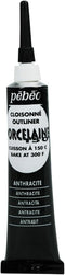 Pebeo Porcelaine 150, China Paint Outliner - Anthracite Black, 0.6 Fl Oz (Pack of 1) (036-006)...