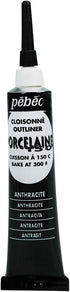 Pebeo Porcelaine 150, China Paint Outliner - Anthracite Black, 0.6 Fl Oz (Pack of 1) (036-006)...