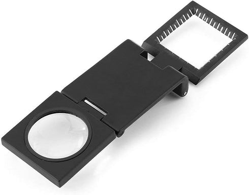 10X 28mm Mini Three-Folding Magnifier Zinc Alloy Loupe Pocket Reading Magnifiers Magnifying Glass with Scale for Textile Optical Jewelry Tool (1 P...