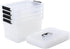 4-Pack 10.5 Quart Clear Latch Storage Box with Lid, Plastic Storage Latch Bin...