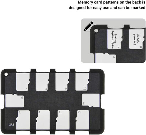 10 Slots Micro SD Card Case Holder Storage Organizer, Ultra Slim Credit Card Size Lightweight Portable TF MSD Memory Card Storage...