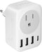 European Travel Plug Adapter, RATEA International Power Plug Adapter with 3 USB Type A, 1 Type C Outlet Adaptor Charger for US to Most of Europe E...