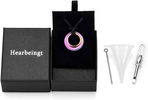 Hearbeingt Cremation Jewelry Urn Necklace for Ashes for Women Men, Circle of Life Eternity Memorial Pendant Ash Jewelry...