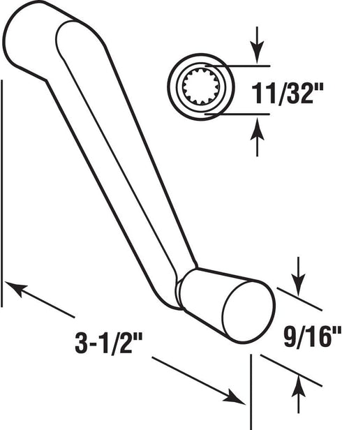 Prime-Line H 4320 Casement Operator Crank Handle with 11/32 In. Bore, White (2 Pack)...