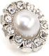 Gear Shape Rhinestone Silver Faux Pearl Sewing Shank Buttons 20 Pcs - 12.5mm, 1/2"...