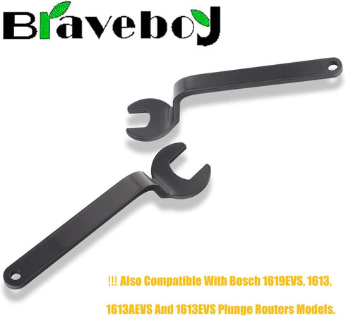 RA1152 Offset Router Wrenches Compatible With Bosch 1619EVS, 1613, 1613EVS, 1613AEVS, 1617EVS Plunge Routers - for Router Bit-Changing, Including ...