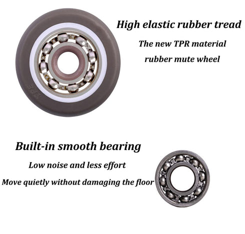 Mini Fixed Caster Wheels 1 inch Silent Ball Bearing Small Casters Wheels, Metal Top TPE Rubber Low Profile Caster Wheels for Furniture Rolling Cab...