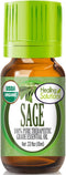 Healing Solutions Organic Sage Essential Oil, Pure & Undiluted 0.33 oz (10ml), Sage Essential Oil for Hair, Diffuser, Skin, & Aromatherapy - Thera...