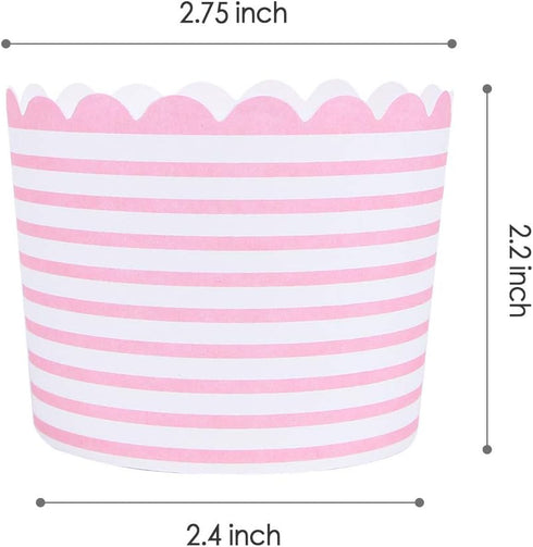 Webake Full Size Paper Baking Cups, 6oz Pink Cupcake Liners for Cupcake Bath Bomb, Muffin Case, Great for Cupcake Baking Decoration Set of 25 (Pin...