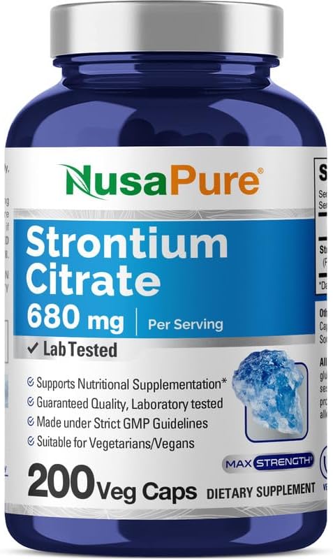 NusaPure Strontium 680 mg 200 Vegetarian Caps (Non-GMO, Vegan)...