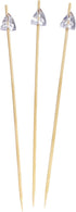 BambooMN 5.9" Decorative Acrylic Clear Gem End Bamboo Cocktail Fruit Sandwich Picks Skewers for Catered Events, Holiday's, Restaurants or Buffets ...
