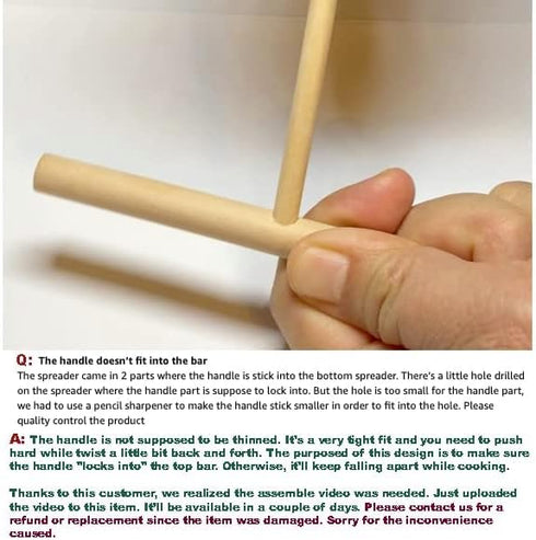 Pre-assembled! HipGirl Wooden Crepe Spreader,Pancake Crepe Tools,??Spatula Sticks for Griddle,Dosa Making&Crepe Making Accessories for Flat Tortil...