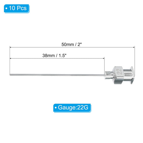 PATIKIL Blunt Tip Dispensing Needle 22G, 10 Pcs 1.5 Inch Stainless Steel Liquid Dispenser Needles with Lure Lock for Refilling Liquid Inks Adhesiv...