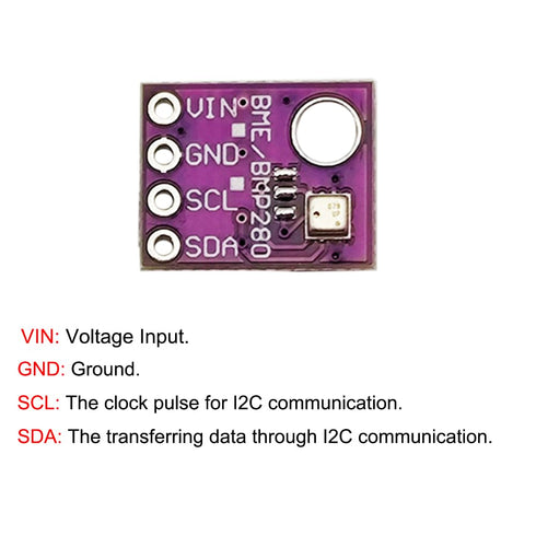 4Pcs GY-BME280-5 BME280 5V Atmospheric Pressure Sensor Temperature Humidity Module for Arduino...