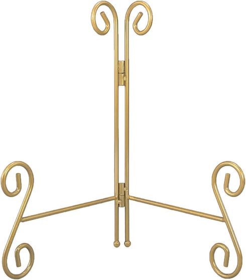 Gold Plate Stand, 8 Inch Decorative Plate Holder for Displaying Platters, Heavy-Duty Metal Easel Stand for Picture, Photo Frame, Plates, Books and...