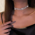 JEAIRTS Rhinestone Choker Necklace Silver Full Crystals Necklaces Sparkly Necklace Chain Jewerly Fashion Party Accessories for Women...
