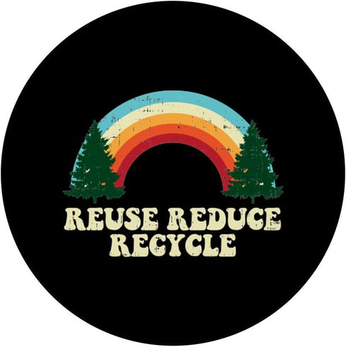 Reuse Reduce Recycle Trees Rainbow Retro Earth Day 2020 Gift PopSockets Grip and Stand for Phones and Tablets...