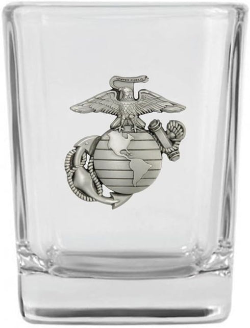 Indiana Metal Craft US Marine Corps Solid Pewter EGA Emblem Shot Glass. Made in USA....