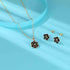 EVEVIC Dainty Flower Pendant Necklace Earrings for Women 14K Gold Plated Hypoallergenic Jewelry Sets...